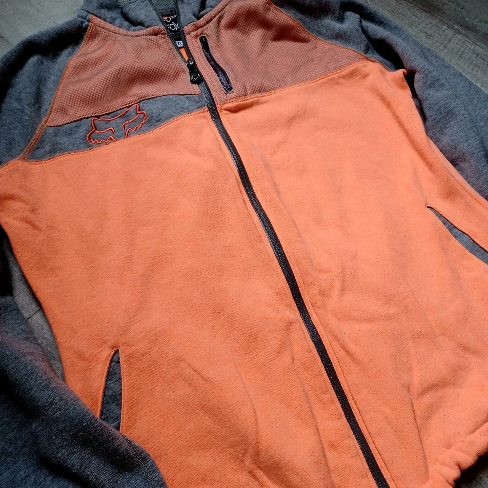 Fox Women's Orange and Gray Zip-Up Hoodie - Picture 3 of 3